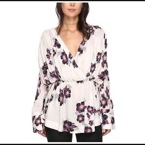 Free People New Tuscan Dream Print Ivory Tunic